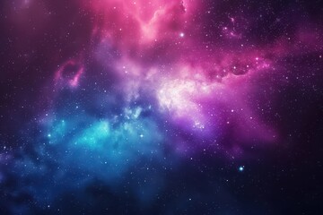 A Cosmic Canvas of Pink and Blue Nebulae with Scattered Stars