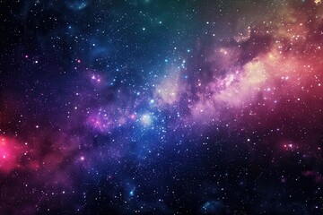 Naklejka premium A Cosmic Nebula with Stars and Dust