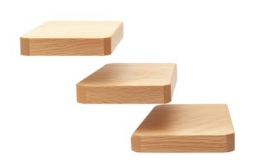 Wooden steps isolated on transparent background