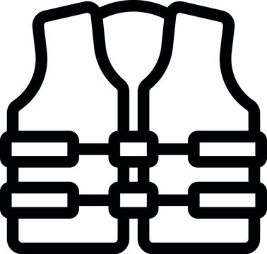 recommend clip art: Simple line icon of a life jacket, essential safety equipment for boating and water activities