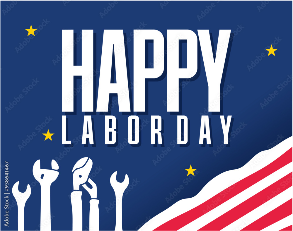 Wall mural Happy United States Labor Day to all workers in America