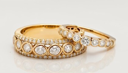  Elegant gold ring with sparkling diamonds
