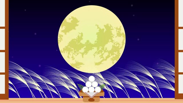 秋のお月見素材