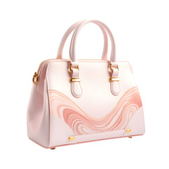 Elegant Pink Handbag with Gold Accents, Generative AI