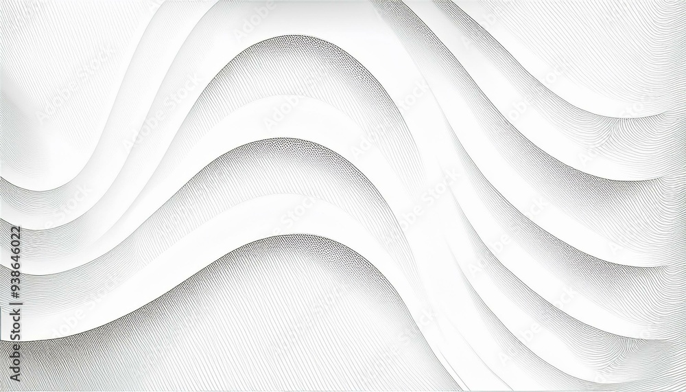 Poster abstract wavy line 3d paper cut white background. topographic canyon geometric map relief texture wi