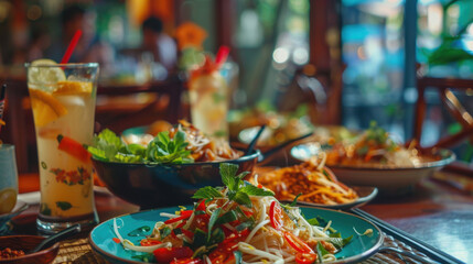 Vibrant Indian dishes with realistic lighting, making the food look delicious