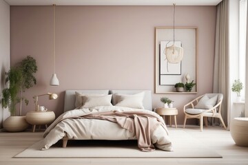 Scandinavian interior design of modern bedroom