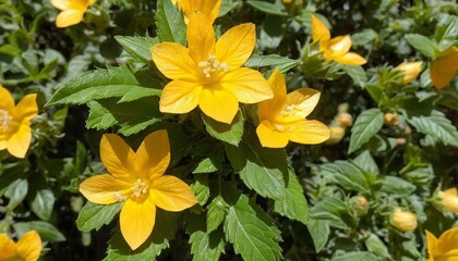 Fototapeta premium Bright yellow flowers in bloom