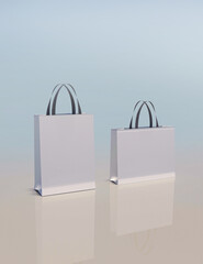 Shopping bag, Paper bag mock-up image file. product branding, logo mock-up image.