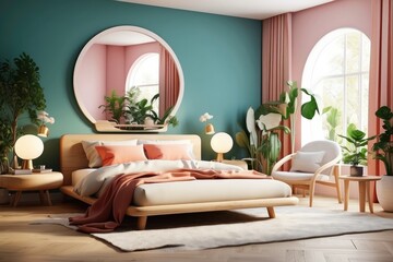 Scandinavian interior design of modern bedroom