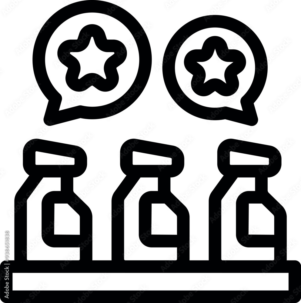 Poster three products are displayed with five star reviews above them, showing positive feedback and rating