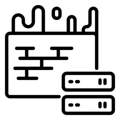 Obraz premium Firewall icon, line icon style