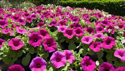 Fototapeta premium Vibrant garden of pink flowers in bloom