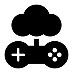 cloud gaming, cloud game, cloud computing, gaming, game, cloud service, cloud platform solid or glyph icon
