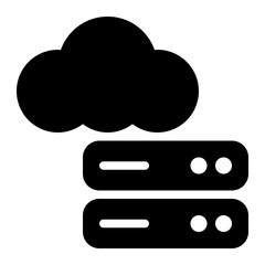cloud storage, cloud hosting, cloud server, cloud computing, cloud database, server solid or glyph icon