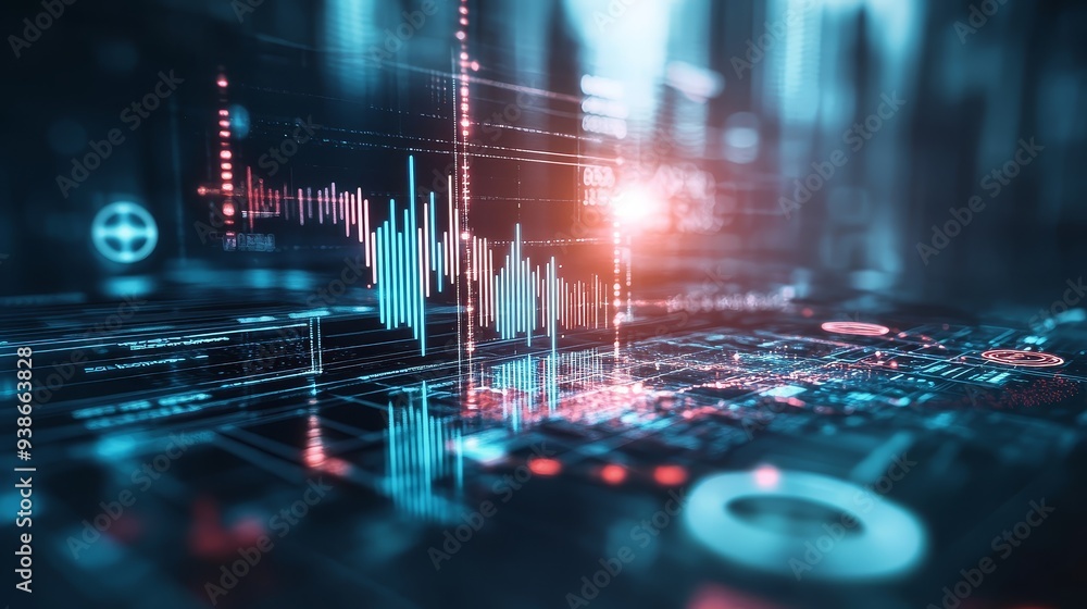 Poster abstract technology background with futuristic hud display