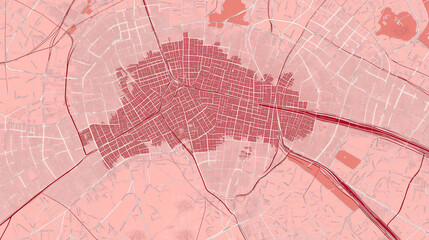 Red City Map Top View