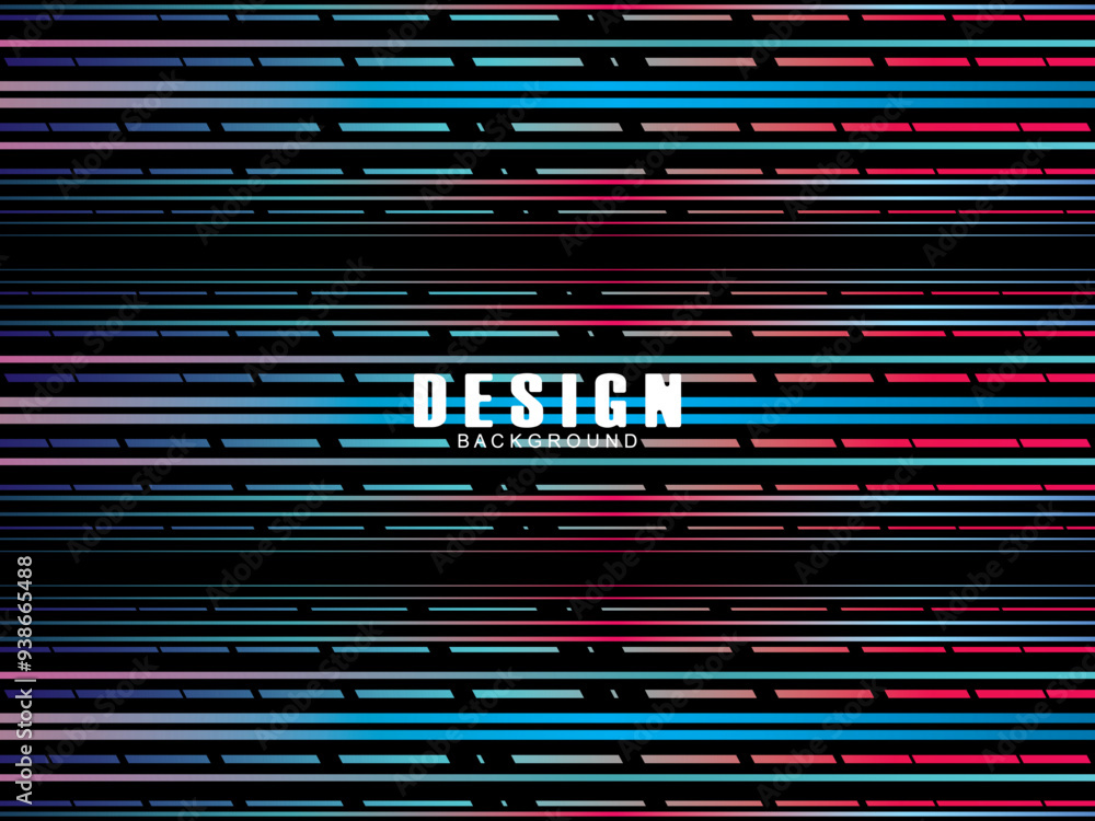 Fototapete futuristic abstract technology shining rainbow light lines with modern lines pattern black backgroun