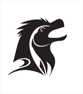 black and white animel logo vector desinge template.