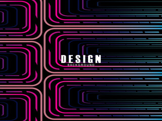 Futuristic abstract technology shining rainbow light lines with modern lines pattern black background. Vector minimal line background with text for social media covers, headers, etc.