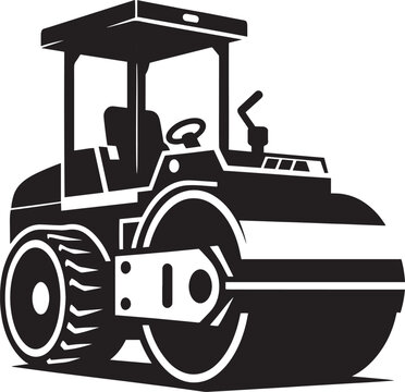 recommend clip art: Road construction Road Roller silhouette vector illustration isolated on a white background