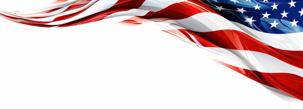 American flag as a waving background with space for text