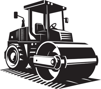recommend clip art: Road construction Road Roller silhouette vector illustration isolated on a white background