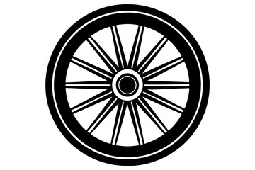 Obraz premium wagon wheel icon, wheel vector silhouette 