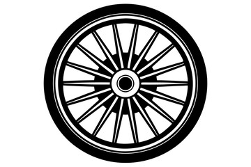 Fototapeta premium wagon wheel icon, wheel vector silhouette 