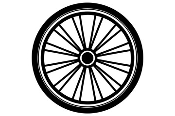 wagon wheel icon, wheel vector silhouette
