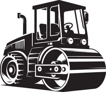recommend clip art: Road construction Road Roller silhouette vector illustration isolated on a white background