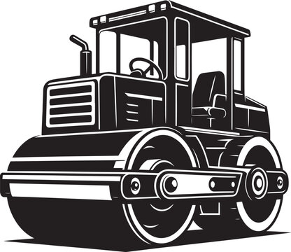 recommend clip art: Road construction Road Roller silhouette vector illustration isolated on a white background