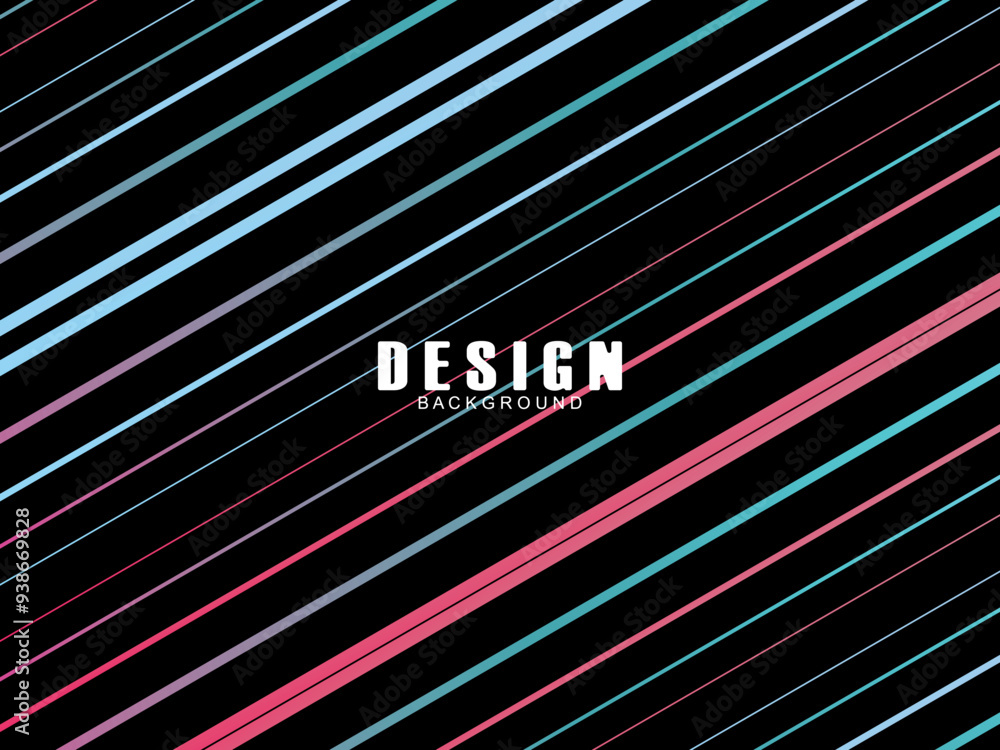 Fototapete futuristic abstract technology shining rainbow light lines with modern lines pattern black backgroun