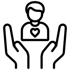 Obraz premium caring icon illustration design with outline