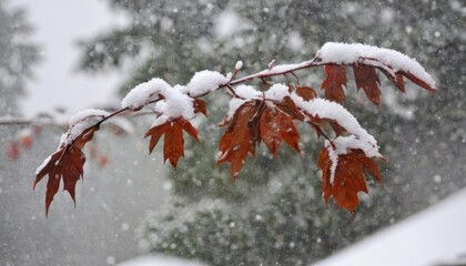  Winters touch  A snowy embrace for autumns beauty