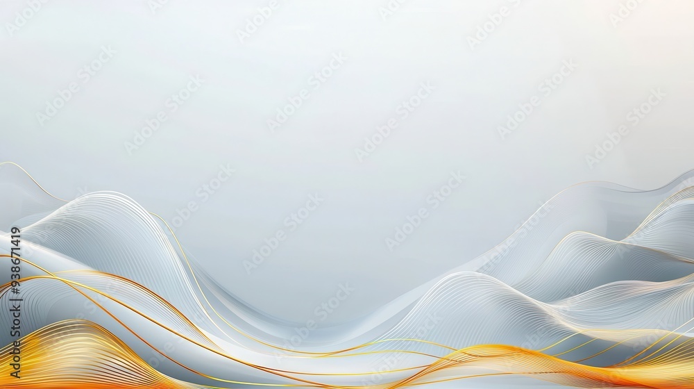 Sticker Abstract Gold and Silver Waves Background.