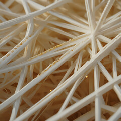 a close up of a bunch of white straw