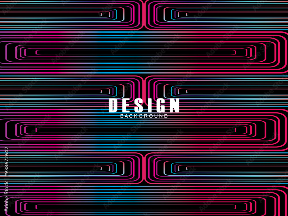Fototapete futuristic abstract technology shining rainbow light lines with modern lines pattern black backgroun