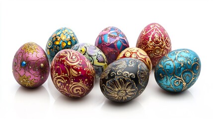 Decorated Easter Eggs with Gold Accents