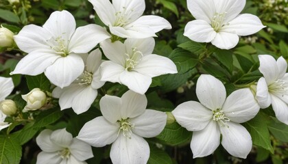Obraz premium Blooming beauty A cluster of pristine white flowers