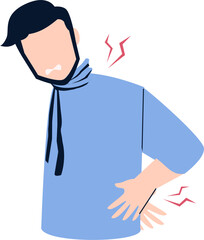 Monkeypox symptoms Illustration. Backache.