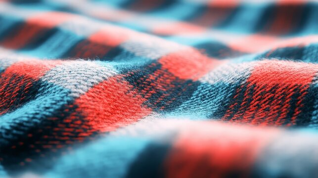 Red Blue Plaid Fabric Texture Background Pattern Design