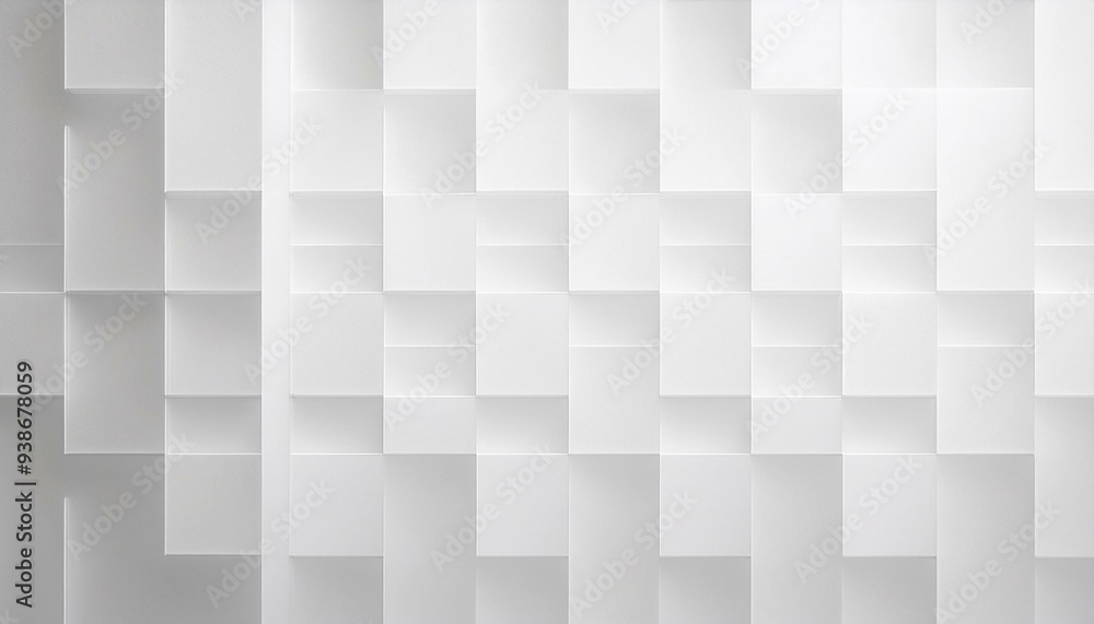 Aufkleber white color technology concept geometric square background. square 3d modern abstract white backgrou