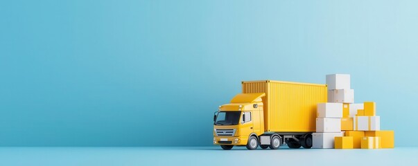 Logistics management tools with transportation cost calculators, detailed reports, 3D illustration