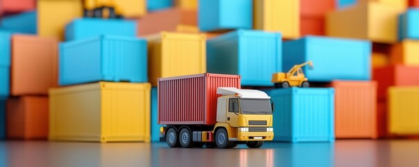 Logistics management tools with transportation cost calculators, detailed reports, 3D illustration