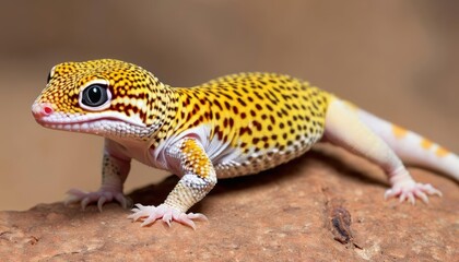 Obraz premium Wild beauty A yellow and black spotted gecko in its natural habitat
