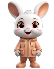 Bunny isolate on transparent background.