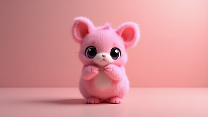 Pink cute creature cute big eyes meticulous