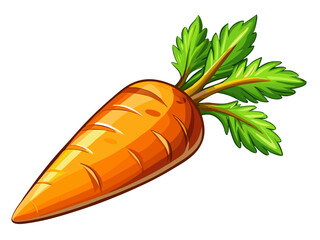 carrot with leaf, illustration of a carrot isolated on white background