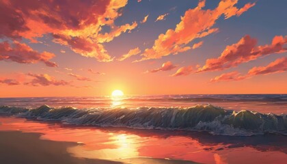 Fototapeta premium Sunsets on the horizon where dreams meet reality